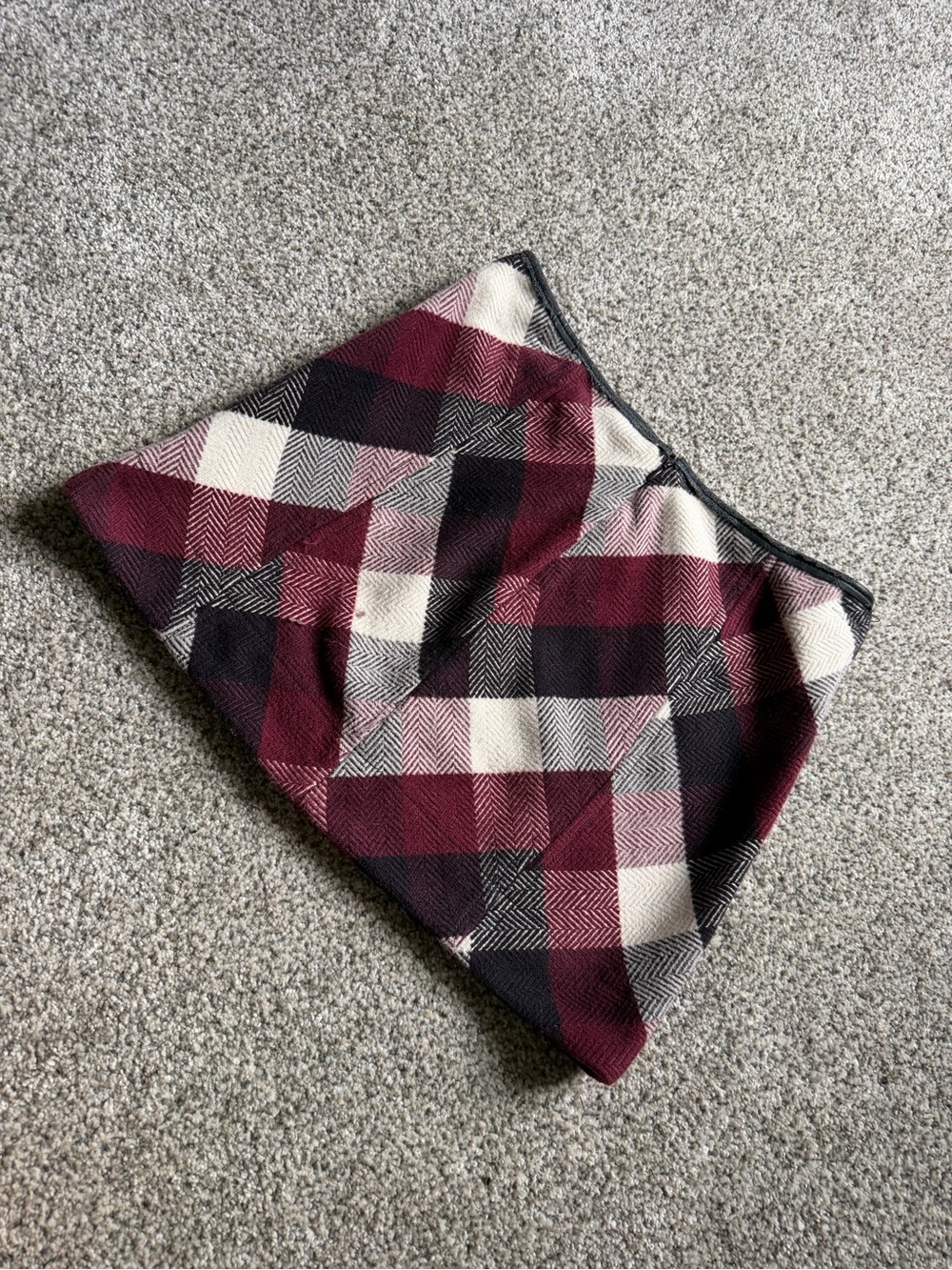 Free People Burgundy Black Cream Plaid Mini Skirt